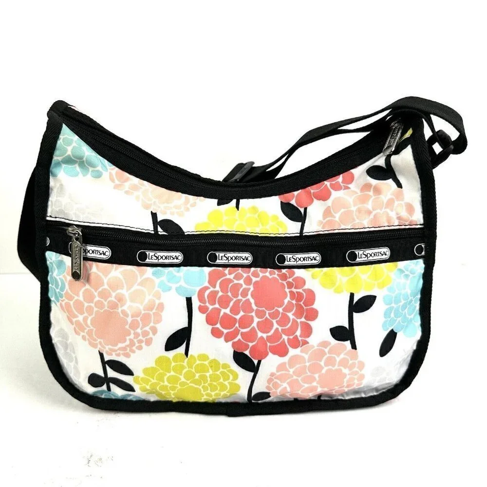 Lesportsac Everyday Crossbody Bag Floral Nylon Colorful Handbag Purse‎